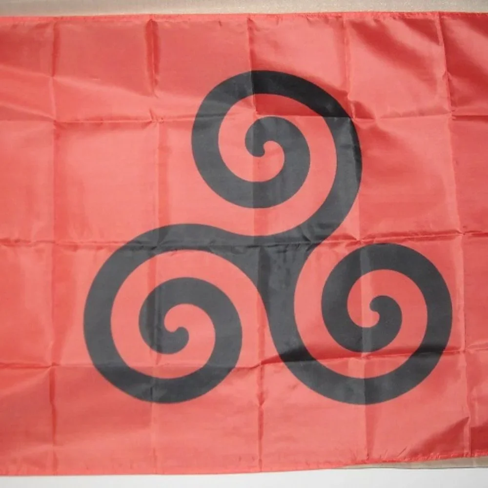 Celtic Triskelion triskele red 3'x5' Flag Banner Trinity Pagan Mythology wicca